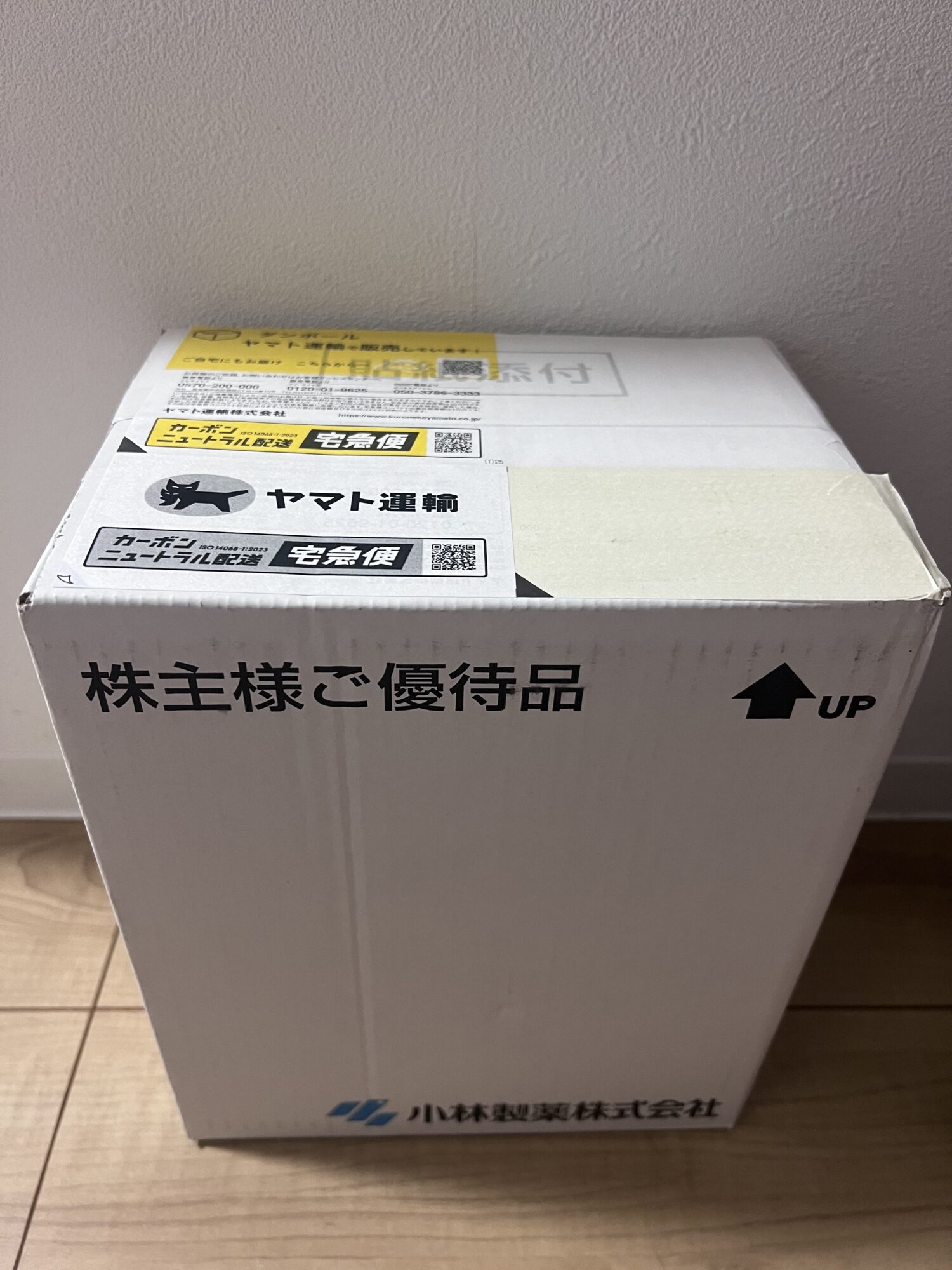 小林製薬株主優待 箱の外観